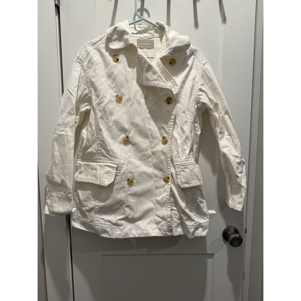 Everlane Women’s The Organic Cotton Herringbone Jacket Bone Size S Small Relaxed